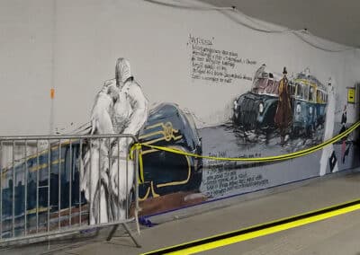 mural na dworcu kolejowym, Czechowice-Dziedzice 2023